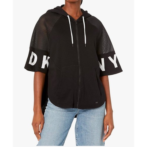 DKNY Poncho Zip Front Anorka Jacket Size M - Afbeelding 4 van 5