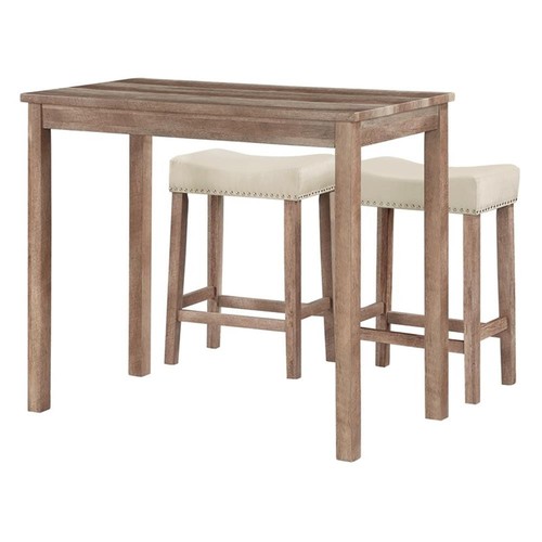 Celina 3PC Counter Height Dining Set in Engineered Wood Natural Brown - Picture 6 of 12