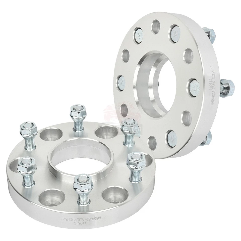 2 Pcs 1" 6x5.5 12x1.25 Studs Wheel Spacers For Nissan Armada 5.6L 2005-2015 - Изображение 2 из 4