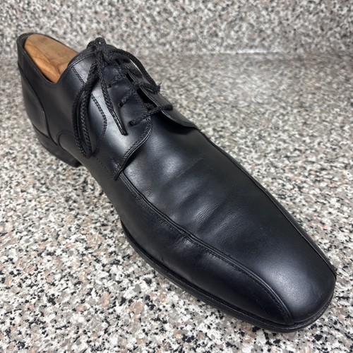 Magnanni 10423 Black Leather Bicycle Toe Derby Lace Up Shoes Men's 10M GUC Spain - Picture 9 of 24