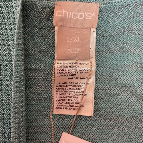 Chicos Rayas Texturizadas Ruana Hearthstone Kimono Playa Arte Terroso L/XL - Imagen 6 de 10