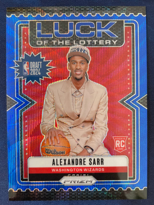Alexandre Sarr 2024-25 Panini Prizm 107/175 Blue Wave Luck Of The Lottery RC #6