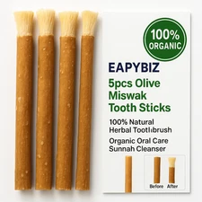 5pcs Olive Miswak Tooth Sticks–100% Natural Herbal Toothbrush Organic Oral Care