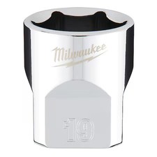 Milwaukee Tool 45-34-9089 3/8 In. Drive 19Mm Metric 6-Point Socket With Four