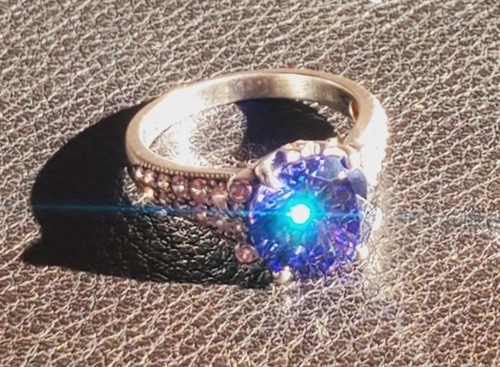 STERLING SILVER Cocktail Ring DARK BLUE Sapphire CZ Accents Vintage Sz 7.5 - Picture 2 of 14