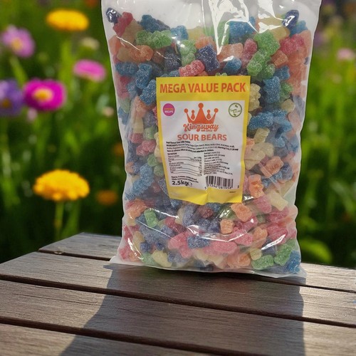 Kingsway Sour Bears 2,5 kg Mega Value Vegan Jelly Sweets Gluten Gelatinefrei - Bild 7 von 11