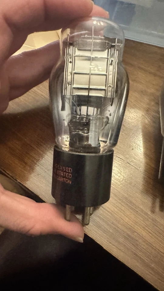 Par de tubos de audio Globo Radiotron Marconi placas plateadas NOS 26 226 ST emparejados Foto 4 de 4