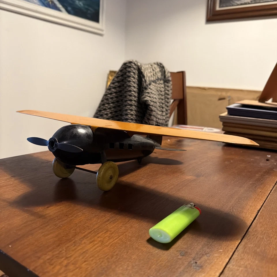 Vintage Wyandotte Pressed-steel Toy Airplane Likely From The 1930s Or 1940s - Image 4 of 4