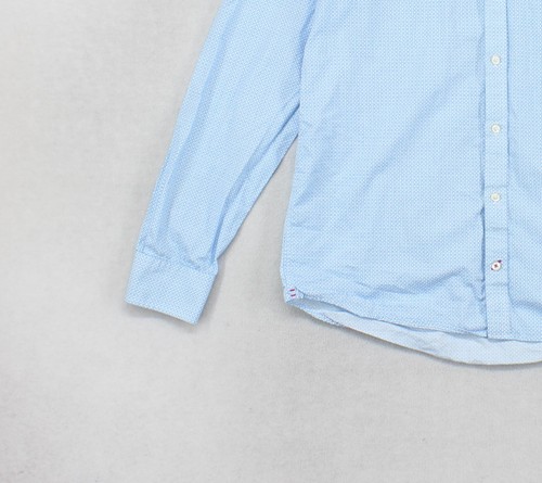 Tommy Hilfiger Slim Fit Shirt Mens Size L Blue Patterned - Picture 8 of 14