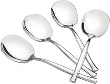Idomy 8-Piece Stainless Steel Buffet Serving Spoon, Large Spoon Silver 
