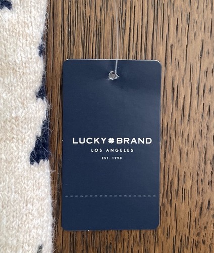Lucky Brand Intarsia Tribal Aztec Longline Cardigan Sz M Blue Open Front Pockets - Picture 10 of 14