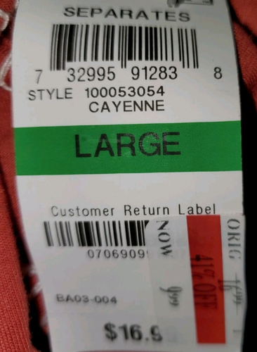 Camiseta sin mangas Jenni Intimate Cayenne roja salón talla grande nueva con etiquetas *S24 - Imagen 2 de 3