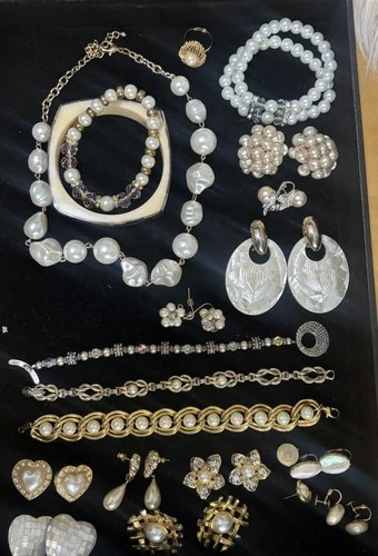 Vintage Costume Jewelry Mixed Lot Pearl MOP
