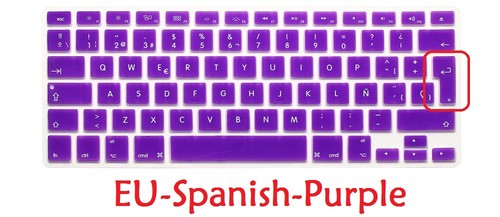 Spanish For Macbook Pro Retina 13 15 Air 13 EU US Spanish Keyboard Cover Soft Si - Afbeelding 22 van 28