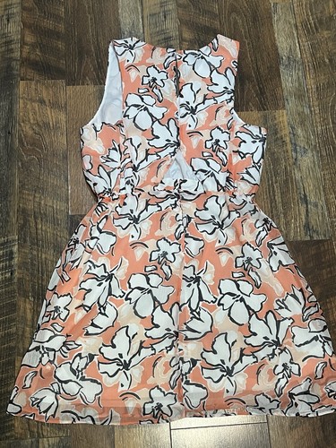 Banana Republic Coral & White Floral Sleeveless Dress – Size 6 - Picture 10 of 10