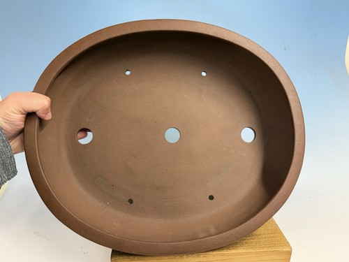 Unglazed Bonsai Tree Tokoname Pot Yamaaki Kiln 16 1/16” Big Oval - Picture 9 of 14