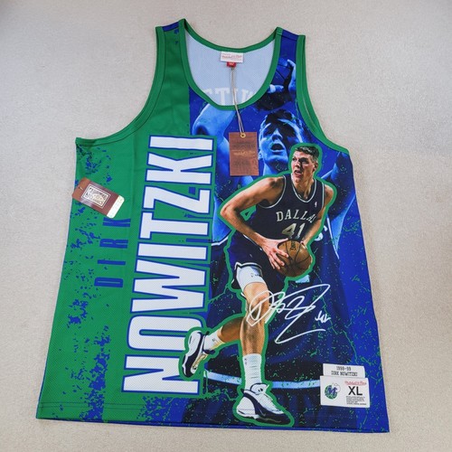 Herren Mitchell & Ness Dirk Nowitzki blau Dallas Mavericks Hartholz Klassiker XL