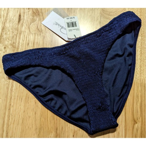 PEIXOTO Smocked Bikini Bottom in Navy Blue Shimmer Swimwear Size M - Picture 2 of 6