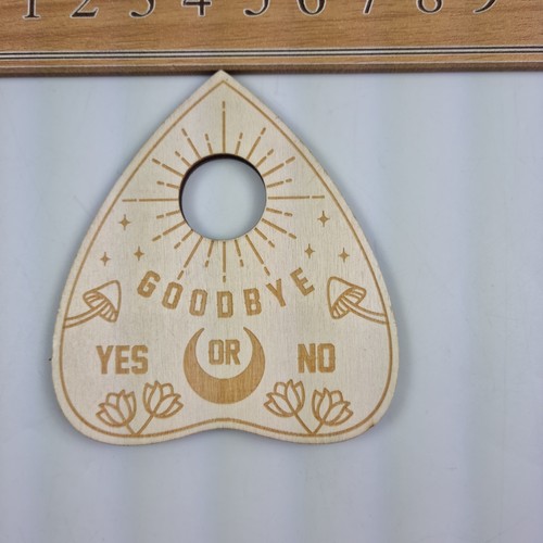 Wooden Ouija Spirit Board & Planchette – 11.5×8 in Engraved Talking Board - Picture 4 of 6