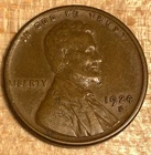 1924 S Lincoln Wheat Cent Penny - VF Condition