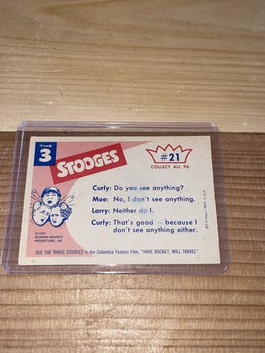 1959 Fleer The 3 Stooges #21 Peek-A-Boo - Bild 2 von 2