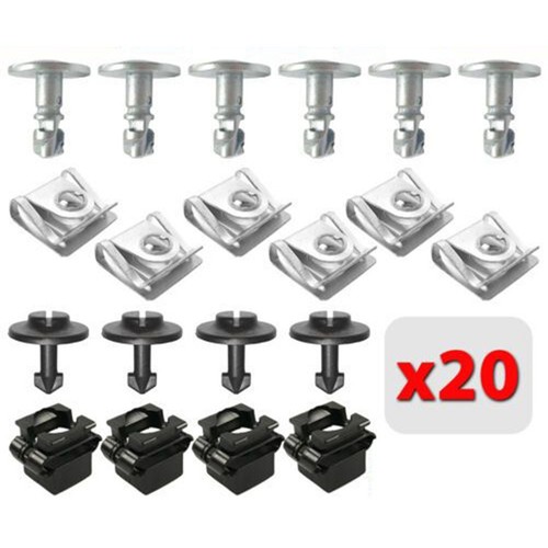 Engine Under Cover Fixing Clip Screw Undertray 20Pcs Spring Nut Fastener - Picture 7 of 17
