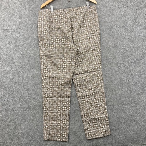 NEW W Lane Pants Womens 16 Brown Straight Mid Rise Zip Cotton 3823 - Picture 9 of 11
