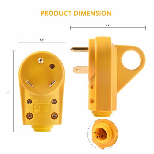 125V 30A RV Receptacle Male & Female Plug Power Cord End Replacement Heavy Duty - Picture 6 of 12