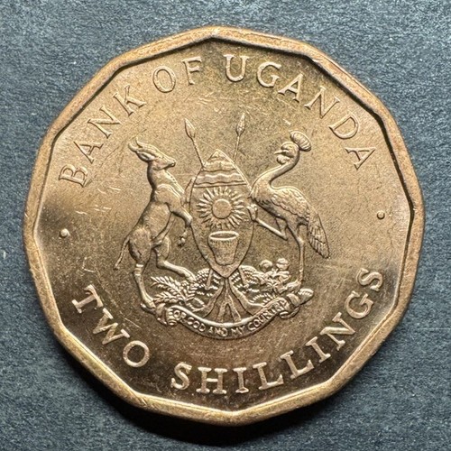 1987 Uganda 2 Shillings Coin UNC  Beautiful Luster Africa Animal Foreign World - Picture 2 of 2