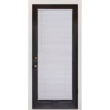 White Cordless Room Darkening Magnetic Eco Mini Blinds w/ 1 in. Slats - 25 in. W