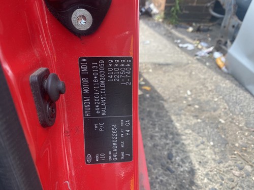 HYUNDAI I10 Right Front Wing O/S 2008-2014 ELECTRIC RED [H4] 5 Door Hatchback  - Afbeelding 3 van 3