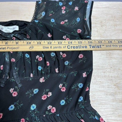 Mini Vestido Mameluco De Colección Babydoll XL Lechera Hada Grunge Y2K Elástico Malla Negra - Imagen 12 de 16