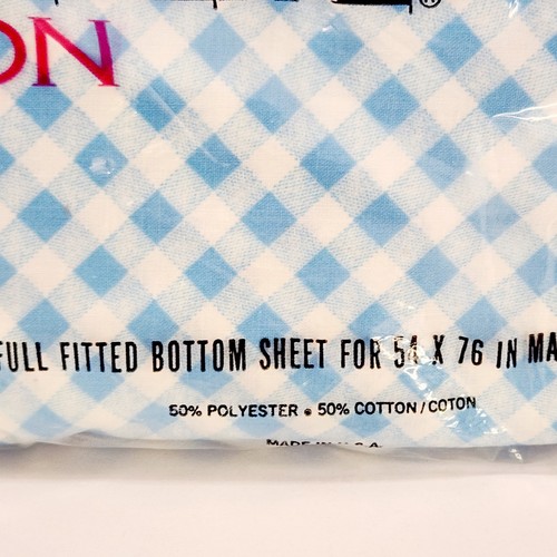 Vintage Cannon Royal Family Featherlite Spannbettlaken blau Hacke Daunen neu NOS 70er - Bild 8 von 11