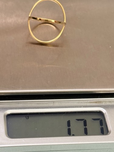 Echter 18k Gelbgold X Ring Größe 5-5,5" minimalistisch modern Unisex nicht vergoldet - Bild 12 von 12