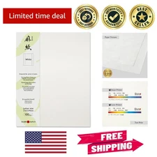 Japanese Rice Paper, 8.5x11 Letter Size, 100 Sheets, Handmade Quality