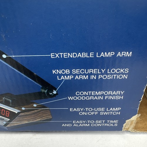 Vintage SPARTUS High Intensity Lamp & LED Alarm Clock Model 1401-64 Tested Works - Picture 7 of 12
