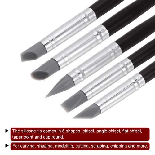 10tlg Ton Bildhauerwerkzeug Set Ton Bildhauerei Gummispitze Formstift grau - Bild 4 von 5