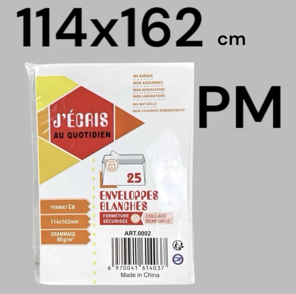 Lot 50x enveloppes d’expédition Tarif Degressif blanches C6 114 x 162 mm 120g - Photo 3/3