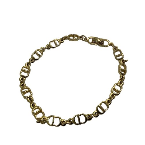 Pulsera Dior Vintage Tono Dorado Logo 17,5 cm Tamaño Muñeca | KB-9711 | Japón