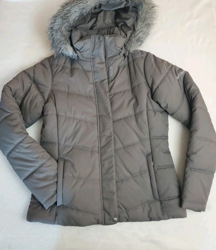 Giacca Columbia donna M marrone semplicemente neve full zip puffer cappuccio pelliccia sintetica usata in ottime condizioni - Foto 4 di 12