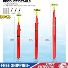 3PCS Fishing Floats Weighted Catfish Pole Floats, Fishing Float for Catfish Pike