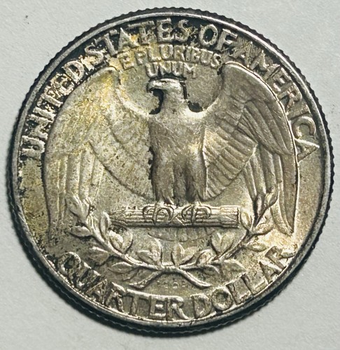 1932 Washington Silver Quarter Toned UNC Details Scratched - Bild 2 von 2