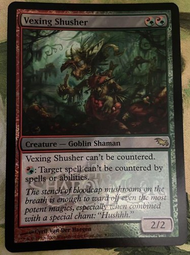 Vexing Shusher MTG Shadowmoor Promo Error Card Foil Printing Line Collectible - Picture 3 of 7