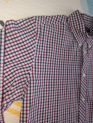 BEN SHERMAN Heritage Shirt XL White Red Blue Mens Long Sleeve Check Mod Skins - Picture 2 of 14