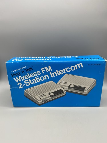 Realistic Plug 'n Talk Wireless FM Intercom System 2 Stations 43-207C - Picture 1 of 8