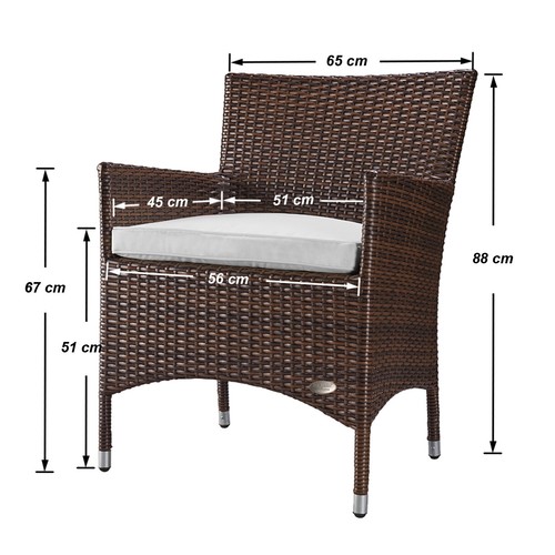 Gartenstuhl Stuhl Sessel Hochlehner Rattanstuhl Aluminium Rattan Polyrattan  - Bild 5 von 31