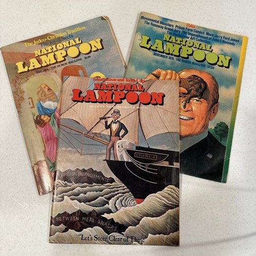 Vintage National Lampoon  Magazines From 1974 Lot Of 3 - Aug. Nov. Dec.