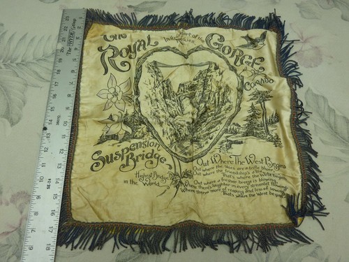 Vintage - Royal Gorge Colorado -  Souvenir Pillowcase / Pillow Cover  - Picture 3 of 4