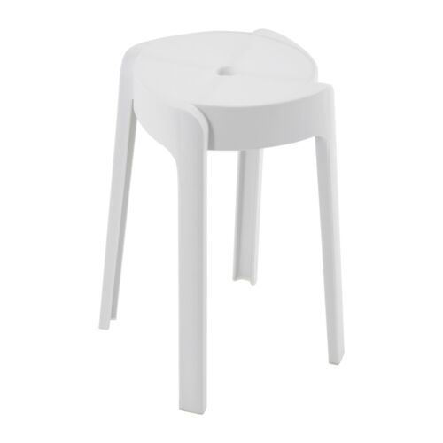 5 Stück Kunststoffhocker 18 Zoll Höhe Indoor Outdoor Küche Barstühle stapelbar weiß - Bild 12 von 16