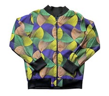 Vintage Art Retro 80  s Zip Up Windbreaker Multicolor Women  s Medium